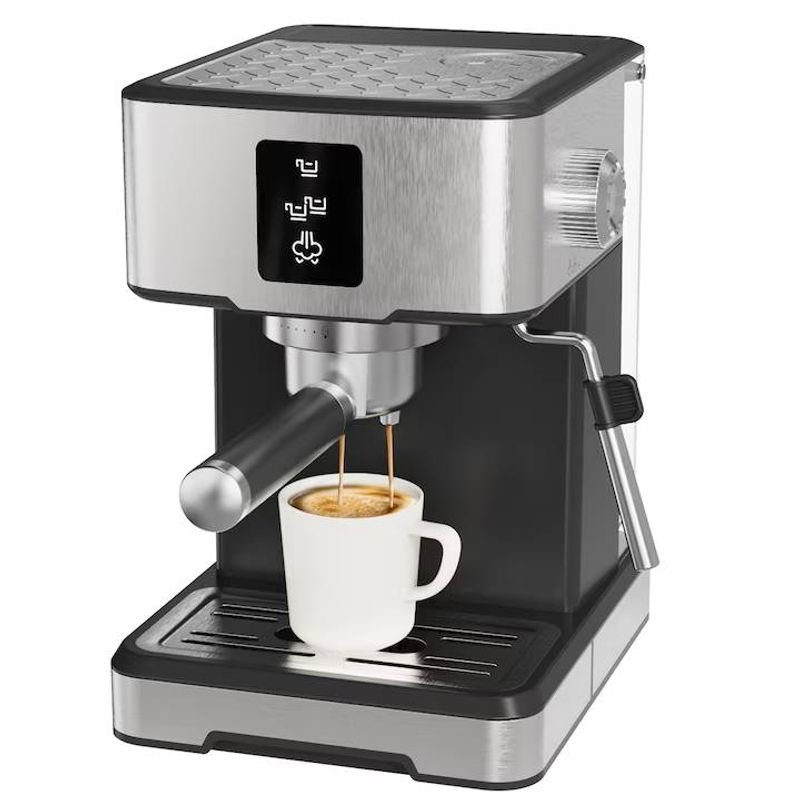 Manual Espresso Machine 2 In 1 Capsules/ground Coffee, Eco Function, 20bar, 20s Preparation, Multi-functional Steam Wand, Auto-descaling, 1400W, 1.5L_voghion.com