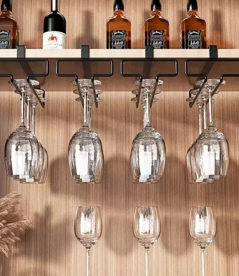 Wine Glass Rack, Upside-down Hanging Wine Glass, No Drilling Required, Suitable For Home Use, Living Room Wine Cabinet Storage._voghion.com