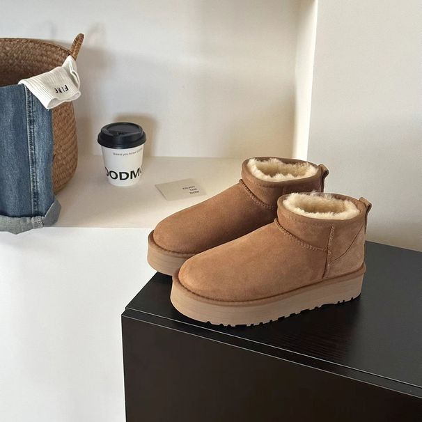 2023 Nova Neve Zhou Dongyu Sola Grossa Elevada Mini Botas Curtas Sapato Feminino_voghion.com