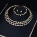 Ensemble de 3 bracelets à collier scintillants entièrement en diamants Accessoires de banquet pour robe de style femme à la mode et polyvalents_voghion.com