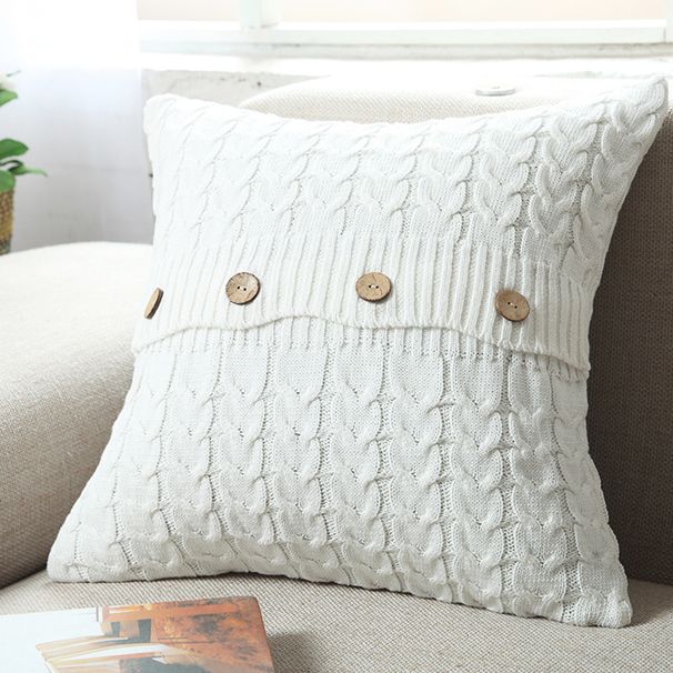 Federa per cuscino in filato spesso lavorato a maglia nordico, semplice cuscino lombare per divano da soggiorno in cotone e lino, senza fodera per cuscino centrale_voghion.com