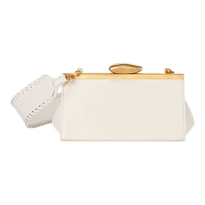 Reike Nen Women's Casual Fashion Daily Commuter Leather Shoulder Bag White RL1BG001WT_voghion.com