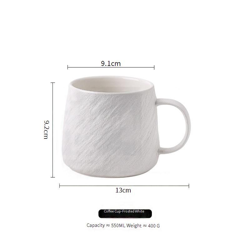 Black & White Breakfast Mug - 16oz Large Ceramic Cup For Coffee Milk & Oatmeal Microwave Safe & Dishwasher Friendly (Classic Design)​_voghion.com