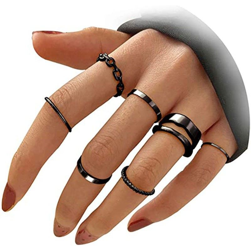 Bohemian Inlaid Diamond Set For Women Wedding Festival Star Moon Crystal Ring_voghion.com