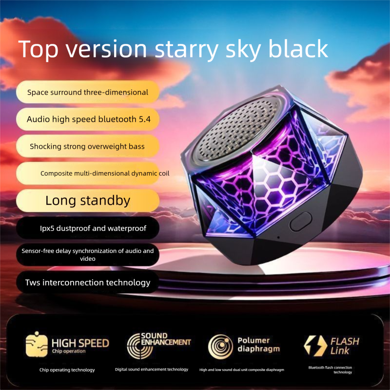 Top Version Berlin Sound Glass Sixth Generation Bluetooth Speaker RGB Super Bass Long Battery Life High Volume Subwoofer_voghion.com