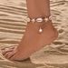 Bohemian Vacation Style Alloy Star Pendant Turquoise Starfish Shell Woven Anklet 2-Piece Set Unisex_voghion.com