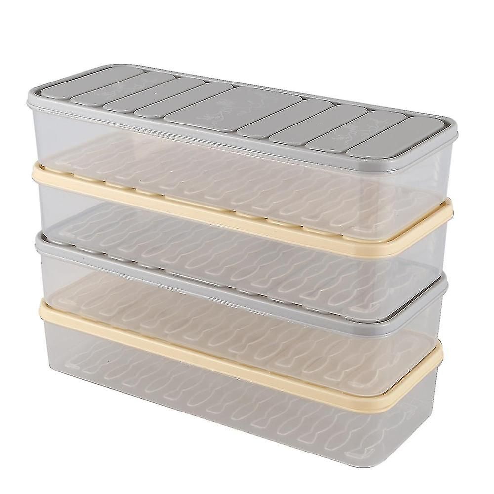 Set da 4 pezzi per frigorifero, contenitore per alimenti, contenitore per alimenti in plastica, contenitore salvaspazio per congelatore Org_voghion.com