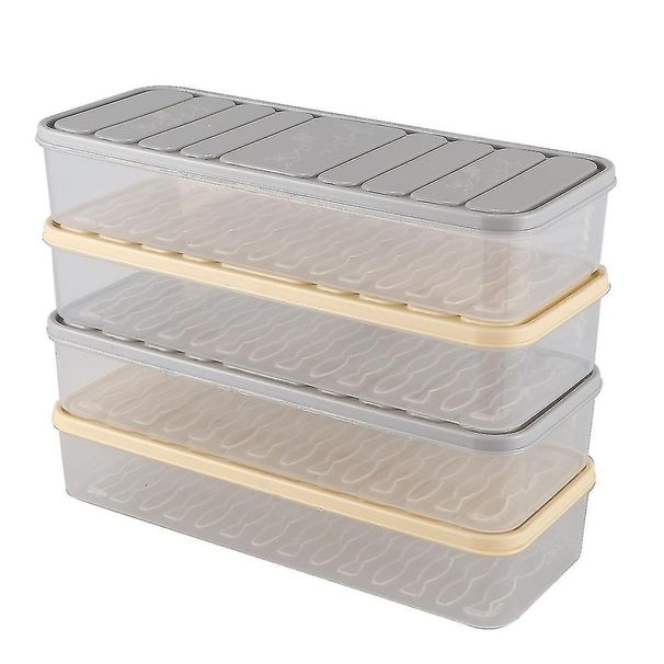 Set da 4 pezzi per frigorifero, contenitore per alimenti, contenitore per alimenti in plastica, contenitore salvaspazio per congelatore Org_voghion.com