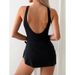Vêtements pour femmes nouveau maillot de bain une pièce sexy dos nu couleur unie jupe de couverture maillot de bain deux pièces_voghion.com