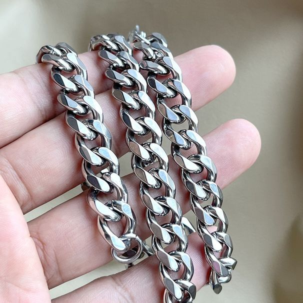 Collana in acciaio inossidabile per uomo e donna, alla moda, audace, hip hop, in titanio, con catena cubana resistente allo sbiadimento_voghion.com