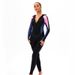 Cross Border New Color Matching One Piece Long Sleeved Sunscreen Women's Swimsuit Middle East Full Coverage Conservative Muslim Trousers Swimsuit_voghion.com