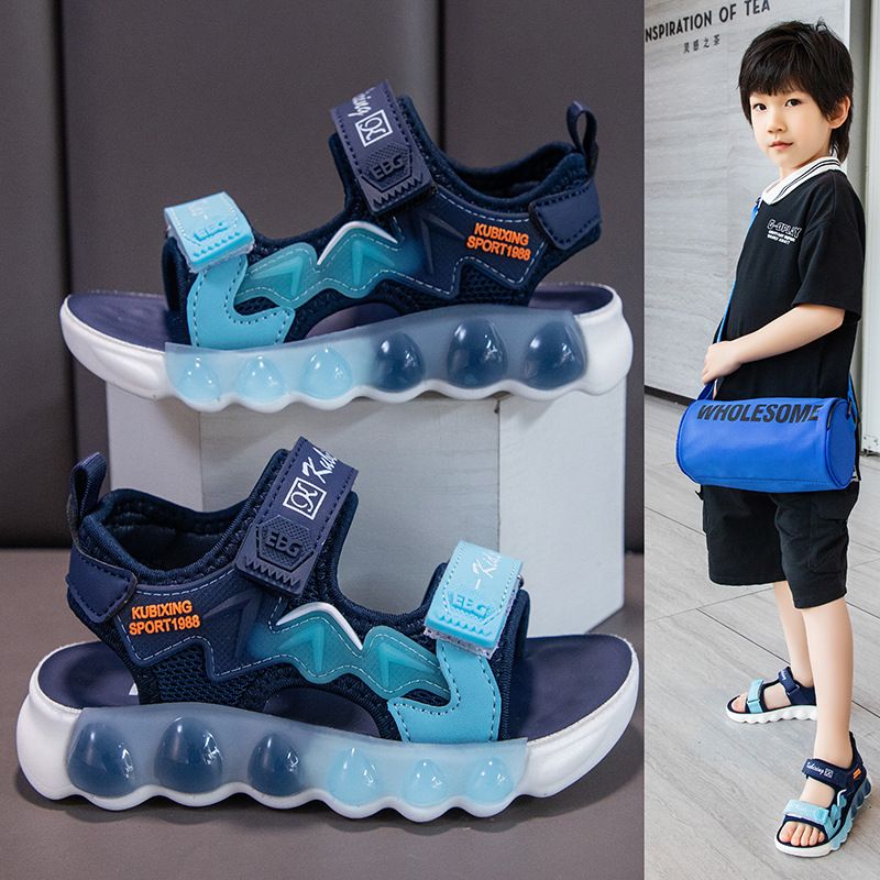 Boys' 2024 Summer New Middle and Big Fashion Girls' Sports Sandals Children's Anti slip Beach Shoes_voghion.com