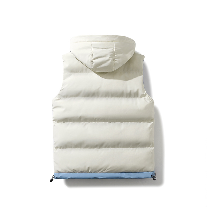 Couples High-quality Autumn And Winter New Style Small Fresh Slimming Style Color Matching Hooded Men's Vest Men's Fashion_voghion.com