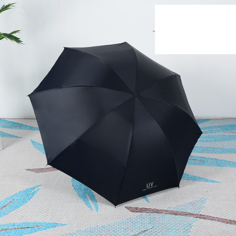 Fully automatic umbrella UV umbrella tri fold umbrella black glue sunscreen anti ultraviolet umbrella custom advertising umbrella folding umbrella_voghion.com