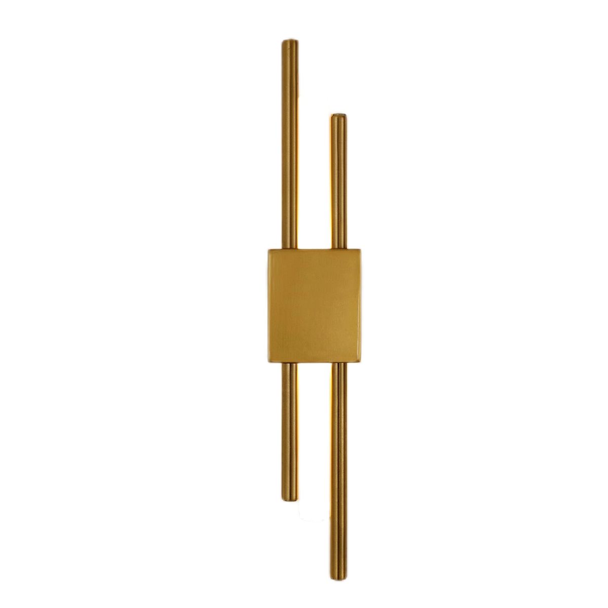 GOECO rechteckige Design-Wandleuchte, Aluminium, goldfarben, Größe 40 x 8 x 7 cm, warmes Licht 3000 K, 220 V_voghion.com