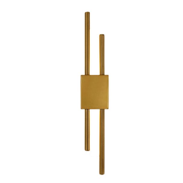 GOECO rechteckige Design-Wandleuchte, Aluminium, goldfarben, Größe 40 x 8 x 7 cm, warmes Licht 3000 K, 220 V_voghion.com