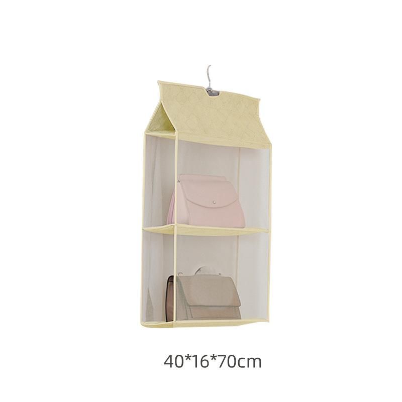 Wandmontierter Handtaschen-Organizer – 5-lagiger Stoff-Aufbewahrungsbügel mit transparenter Staubschutzhülle, platzsparender Handtaschenhalter für den Schrank_voghion.com
