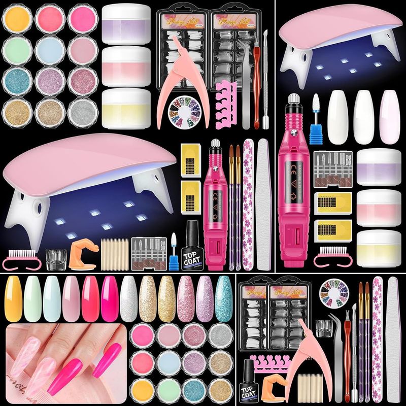 Polish Poly With Lamp Semi Permanent Gel Varnish Professional Nail Art Tools Kit Manicure Set_voghion.com