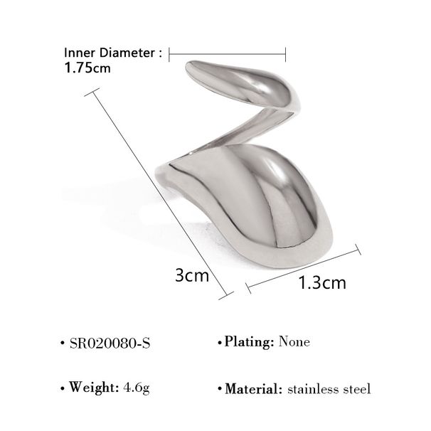 Titangold verblasst nicht, leichtes Luxus-High-End-Gefühl für Damen, Lava-Öffnungsring aus Edelstahl, Handschmuck_voghion.com