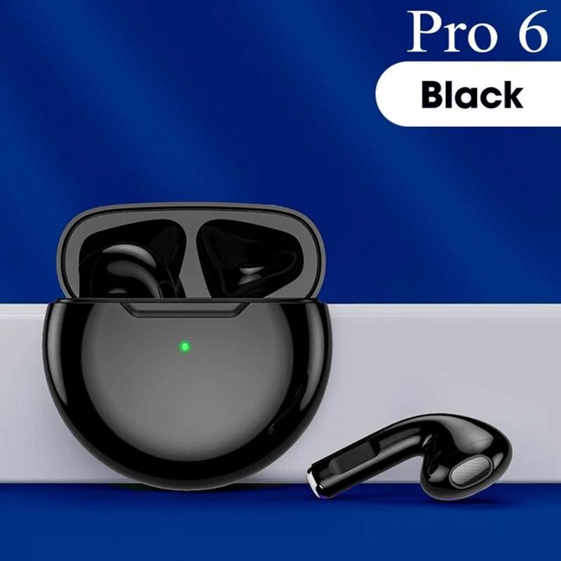 Oryginalny Pro6 tws inteligentne sterowanie dotykowe słuchawki bezprzewodowe Bluetooth 5.0 słuchawki sportowe słuchawki douszne muzyczny zestaw słuchawkowy dla wszystkich smartfonów_voghion.com