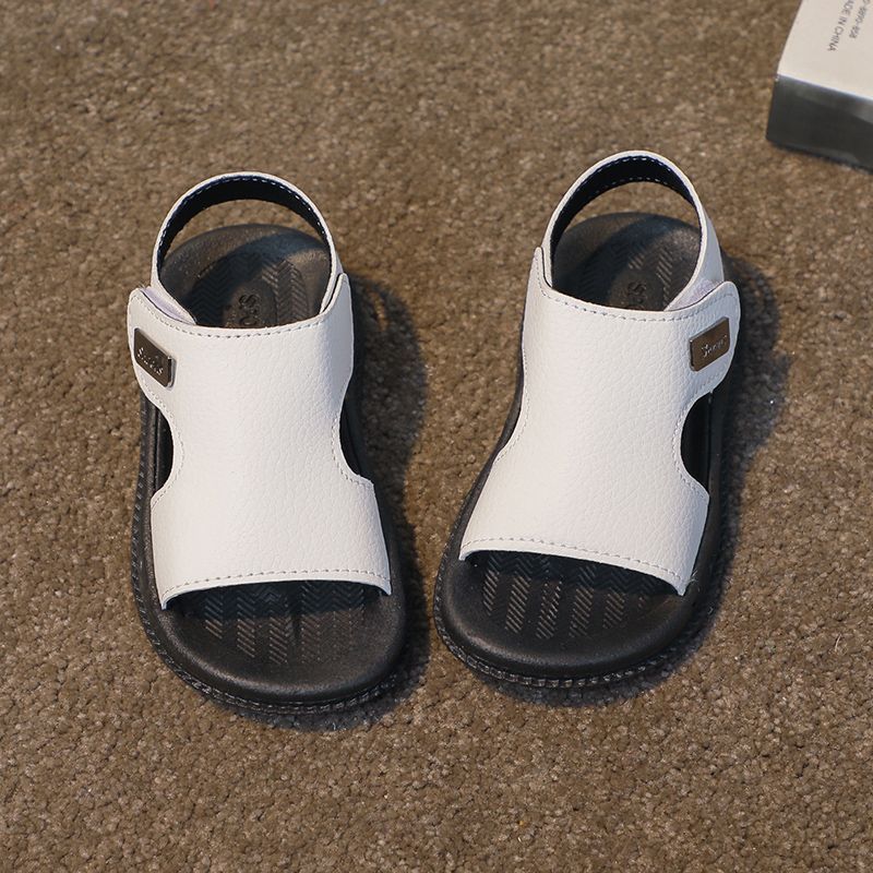 Boys' Shoes Summer Children's Leather 2024 New Soft Sole Men's and Women's Baby Casual Open Toe Sandals_voghion.com
