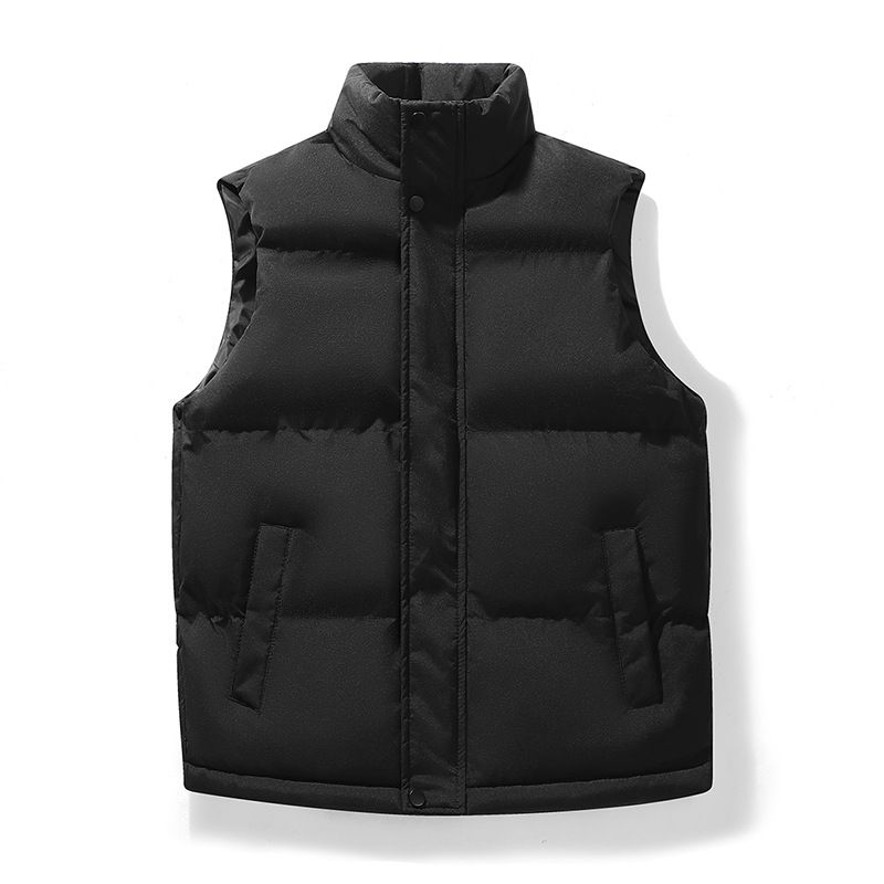 ​Lässige ärmellose Weste für Herren – leichtes Polyester, entspannte Passform, Unisex-Design für Herbst und Winter, Streifenmuster, Seitentaschen_voghion.com