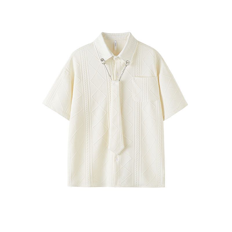Abbigliamento Uomo: Nuove Camicie da Uomo, Marchi di Tendenza, Tessuti di Nicchia alla Moda, Camicie Ampie e di Grandi Dimensioni per Uomo (Cravatta Rimovibile Inclusa)_voghion.com