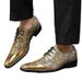 Britische Herren-Brogues aus spitzem Leder mit doppelter Lufteinlage und Alligatorleder-Optik – ein echter Hingucker._voghion.com