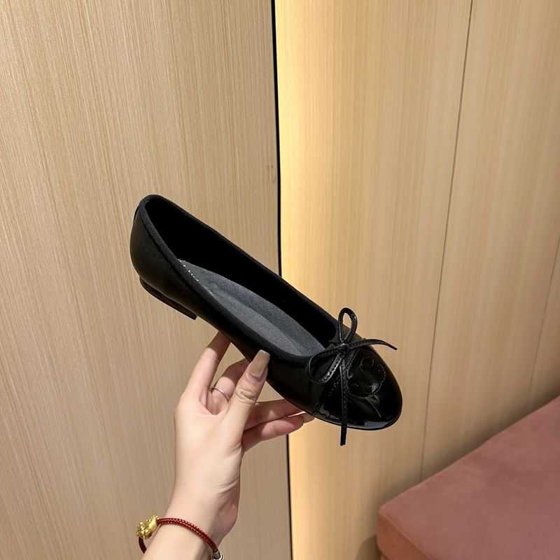 Zapato sencillo de suela plana, estilo pequeño y fragante, de alta versión, para mujer, con punta redonda y boca ligera, color albaricoque a juego_voghion.com