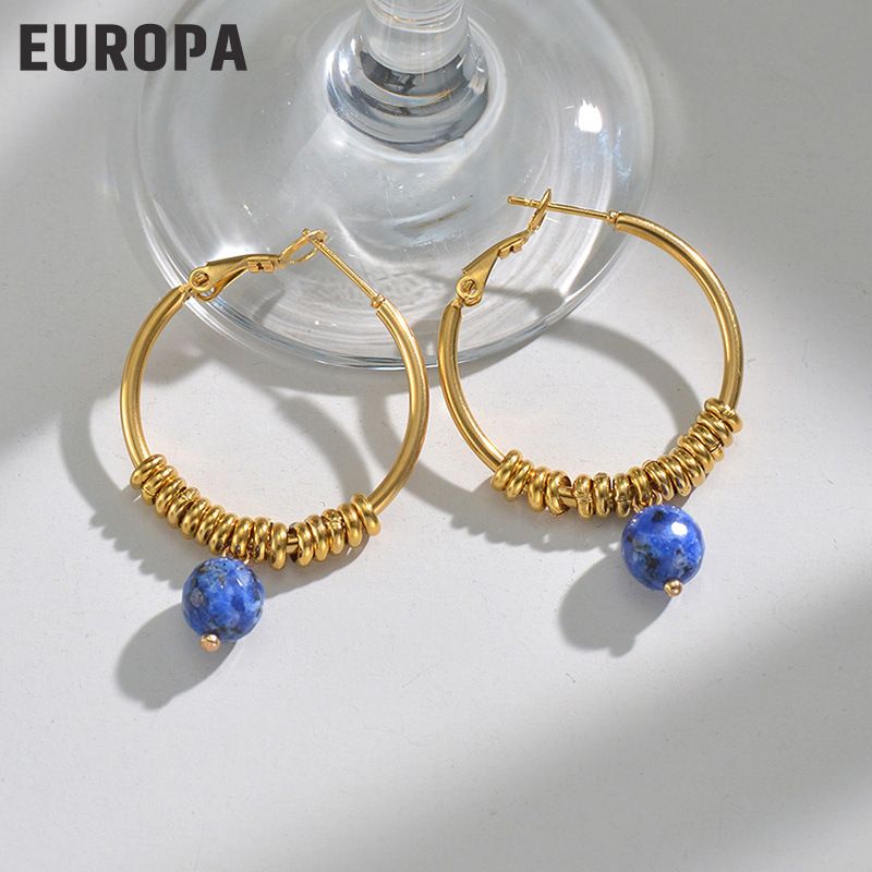 Orecchini in acciaio al titanio con perline nere, stile minimalista, personalità e temperamento, design versatile, per donna_voghion.com
