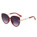 6066 Lunettes de soleil tendance à grande monture œil de chat, visage rond, filet rouge_voghion.com