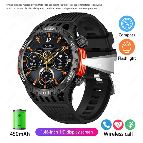 HT22 Smart Watch With Compass And Flashlight For Bluetooth Calls And Incoming Calls Outdoor Sports_voghion.com