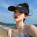 Hochwertiger Sommer-Sonnenschutz-Entenschnabelhut mit offenem Oberteil für Damen, Internet-Promi, Sport-Sonnenhut mit Gesichtsschutz ohne Oberteil_voghion.com