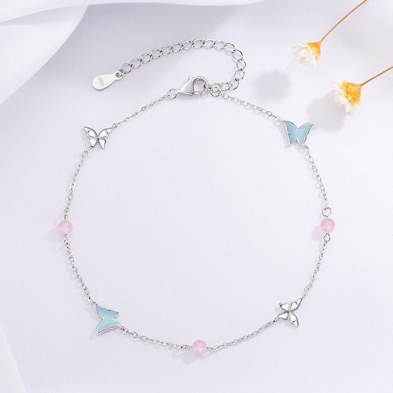 Kalani S Glowing For Girls Cavigliera a farfalla fluorescente in argento puro di alta qualità_voghion.com