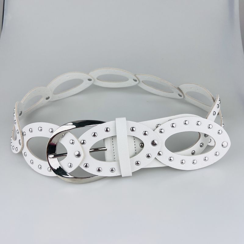 Belt Women's All Match Personality Punk Y2K Alloy Rivet Wide Belt Belt Belt Men's Trendy Dance Belt_voghion.com