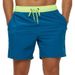 Men's Five Point Shorts, Contrasting Color, Quick Drying Pocket, Drawstring, Loose, Casual, Running, Fitness, Beach_voghion.com