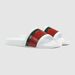Men's Fashion Versatile Red And Green Color Block Trendy Non-Slip Soft Sole One-Word High-End Casual Slippers_voghion.com