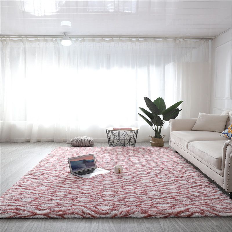Tapis en laine et soie tie-dye, coussin de chevet pour salon, chambre à coucher, poils longs, lavable, épaisseur 4 cm_voghion.com
