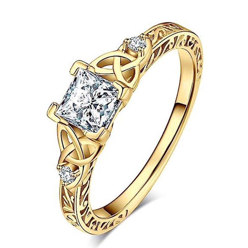 Anello di lusso leggero e di alta qualità con zirconi intarsiati di Cao Shi per donna, design raffinato, fede nuziale, moda popolare_voghion.com