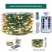 Guirlande lumineuse en fil de cuivre pour sapin de Noël, fil vert, fil de cuivre, étoiles, plantes vertes, décoration de cour en rotin de Noël_voghion.com