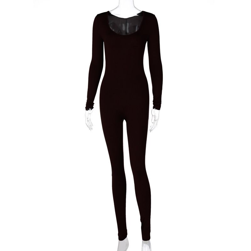 Damenmode Bestseller Mode Langarm Slim Fit Hip Lift Einteilige Hose_voghion.com