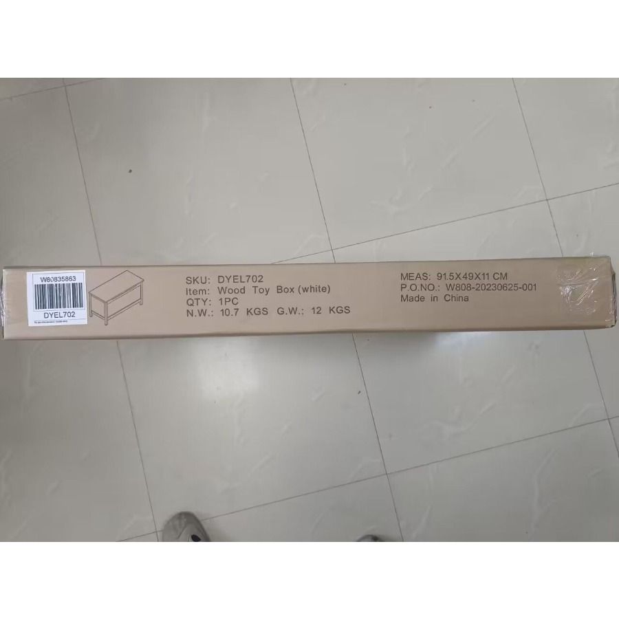 Contenitore di sicurezza con coperchio e cerniera bianco per giocattoli in legno, età 2+_voghion.com