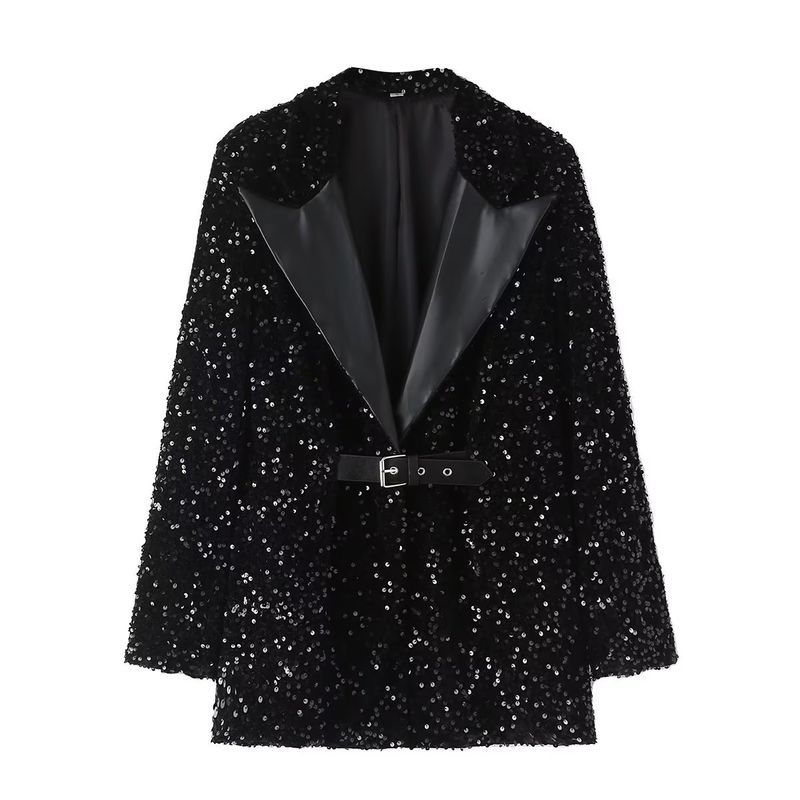Damenmode-Pailletten-Casual-Loose-Top-Anzugjacke_voghion.com