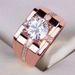 Klassischer Carbon High Simulation Herren Diamant Moissanite Plattiert Edler Ehering_voghion.com