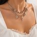 Sweet And Cool Five Pointed Star Pendant Collarbone Chain, Personalized And Simple, Double-layer Spliced Alloy Necklace_voghion.com