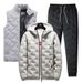 Dreiteiliges Set: Winterjacke mit Kapuze, Daunenjacke und Baumwollhose, Herren-Baumwollhose und Weste_voghion.com