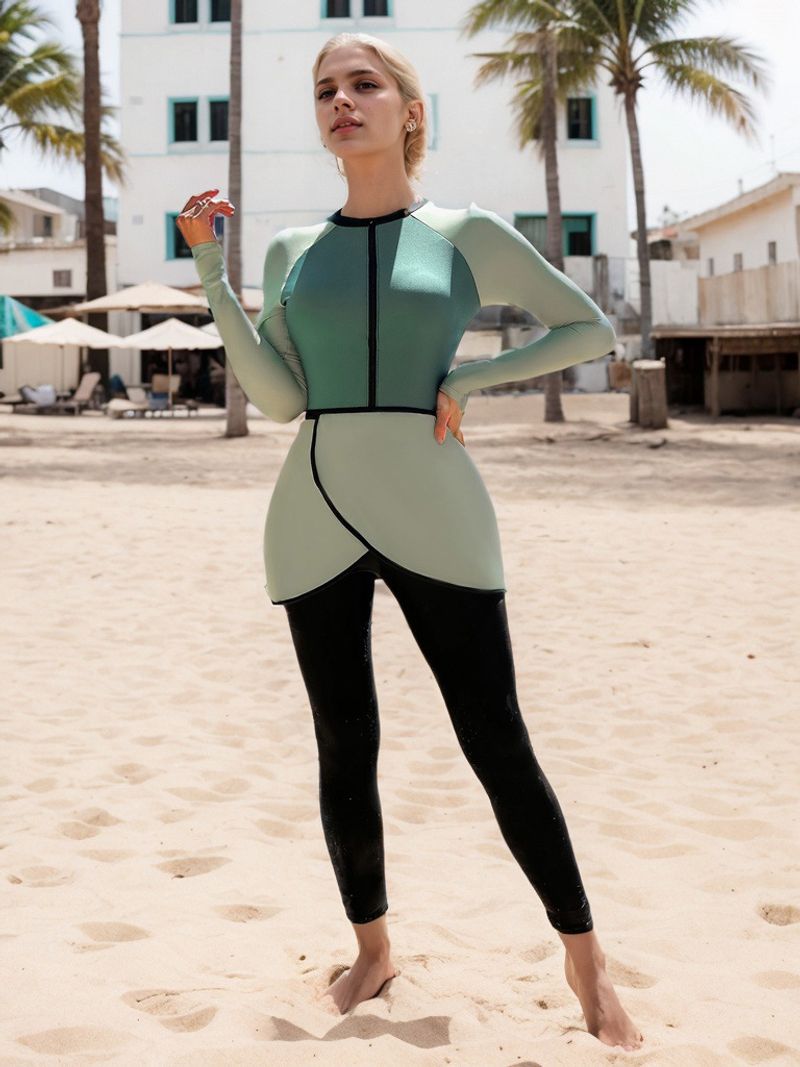 Women's Clothing Muslim Swimsuit Two Color Conservative Swimsuit_voghion.com