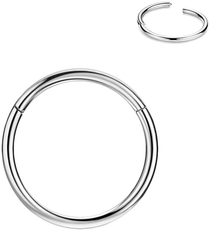 316L Stainless Steel Piercing Hinged Split Interface Closed Seamless Nose Ring_voghion.com