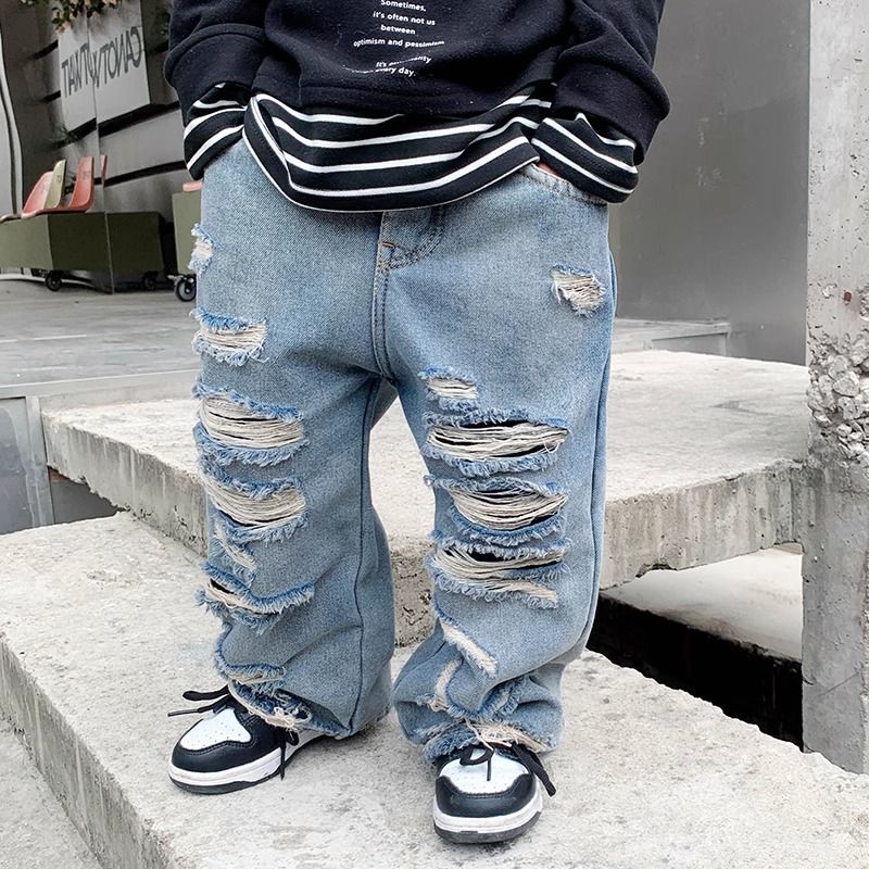 Primăvară și război pentru copii, Brokn Hol Jans pentru băieți, pantaloni lungi cool și frumoși la modă, ediție subțire de toamnă, 2023 Nw_voghion.com