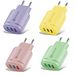 Macaron USB 3USB-oplaadkop, 5V2A-oplader, 3-poorts Europese en Amerikaanse standaard kleurenadapter_voghion.com